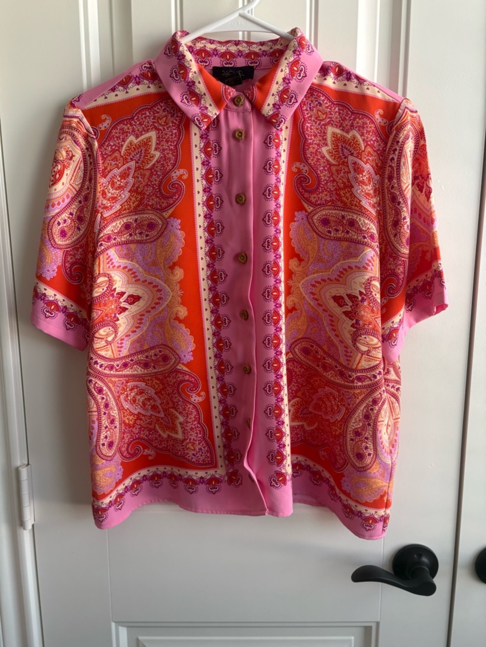 RACHEL Rachel Roy Pink Paisley Button/Wide-Leg Two-Piece Set - Picture 2 of 7